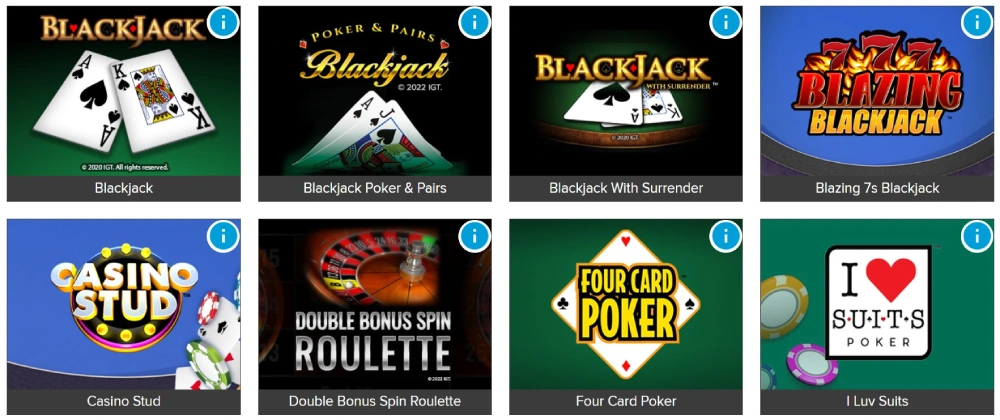 Torbay Online Casino Table Games